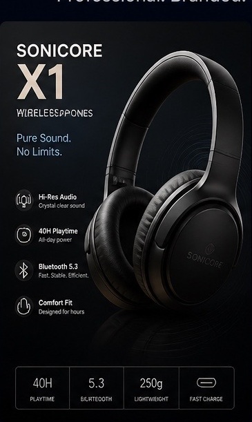 Headphones product sheet example